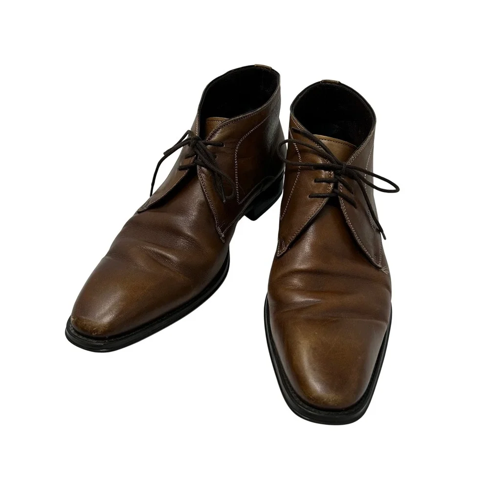 Mezlan Mens Brown Leather Chukka Boots Lace Up Ankle 18154 Size 10 M